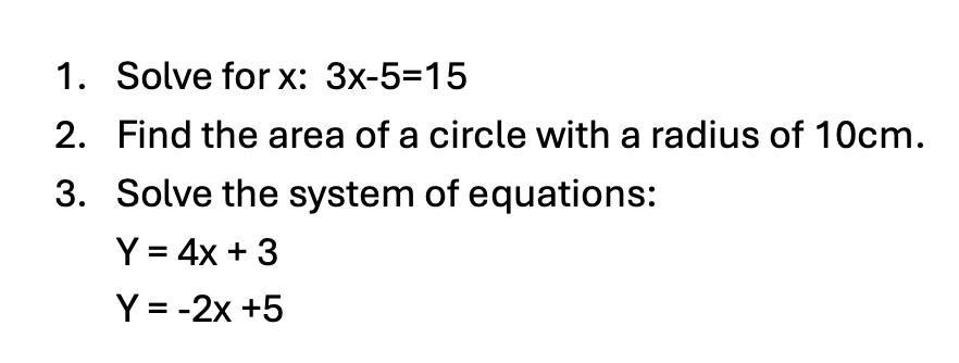 Math Problem Example